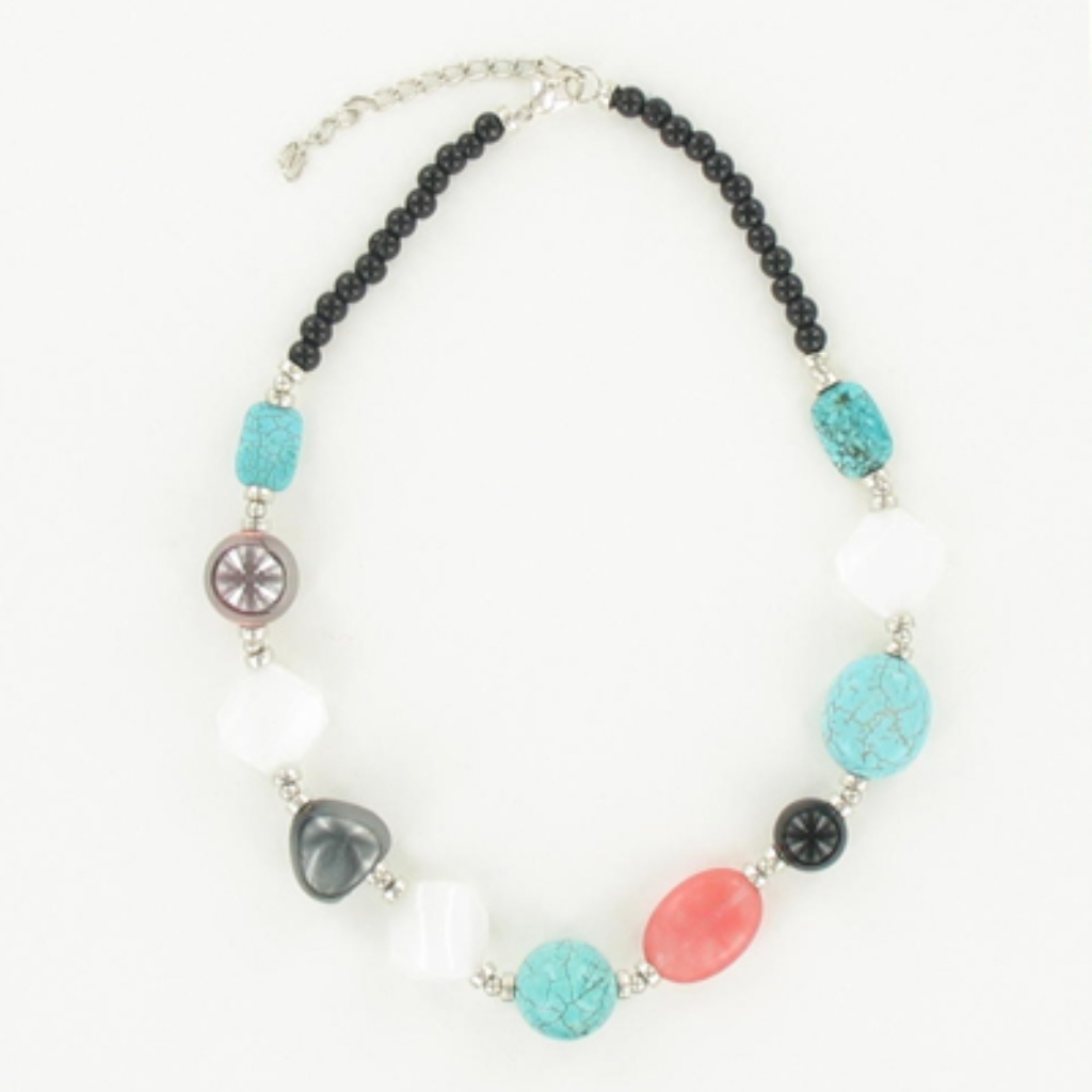 3 For $20 New Turquoise & Glass Bead Necklace